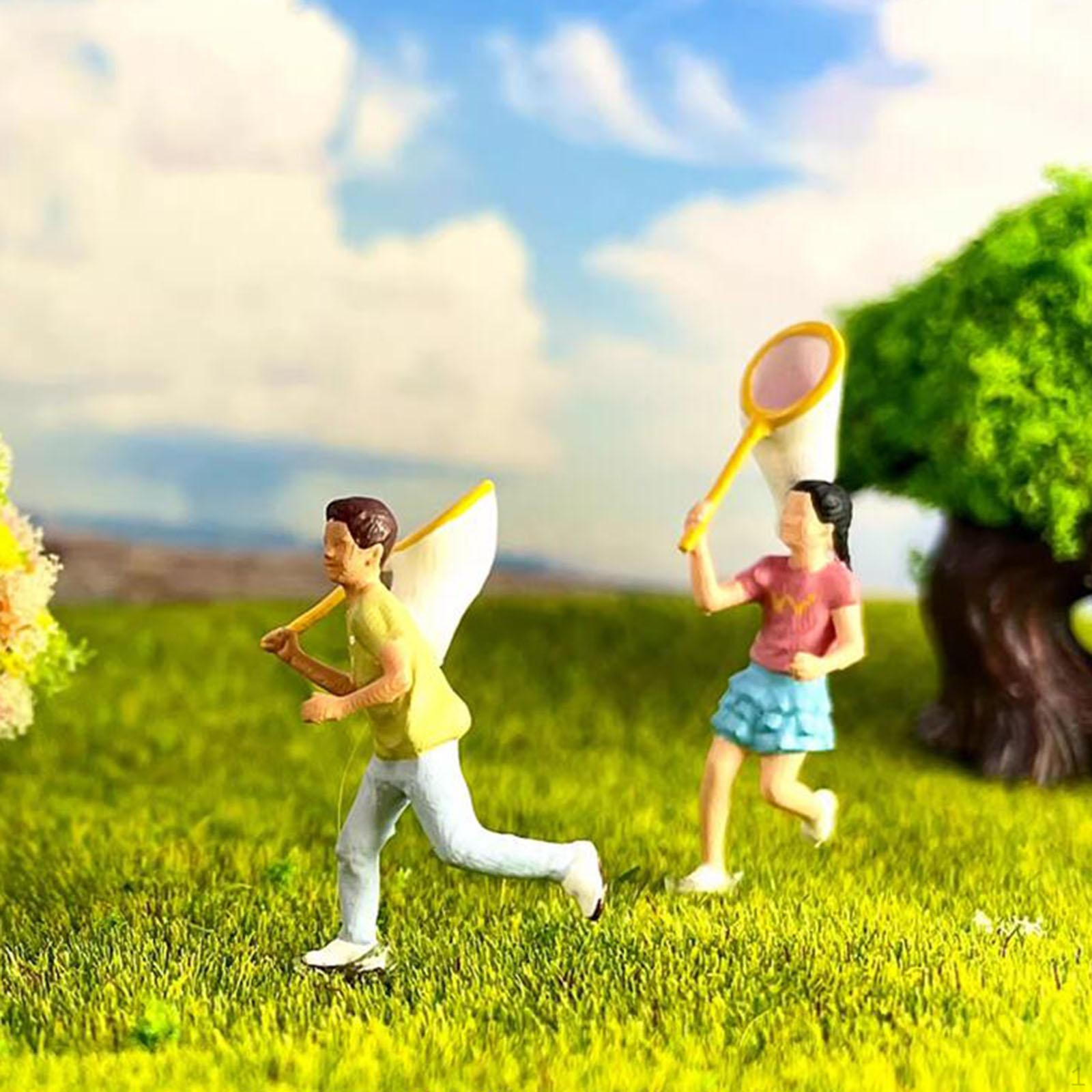 

1/64 Миниатюрные фигурки людей Диорама Фигурки Коллекция из смолы Поделки Раскрашенные вручную для 2 pieces