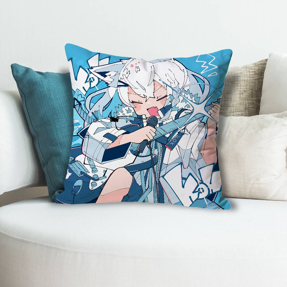 Cute SShirakami FFubuki Anime Celebrity Merchandise AllMatch Printed Pillow Case Sofa Car Office Room Decoration Protector