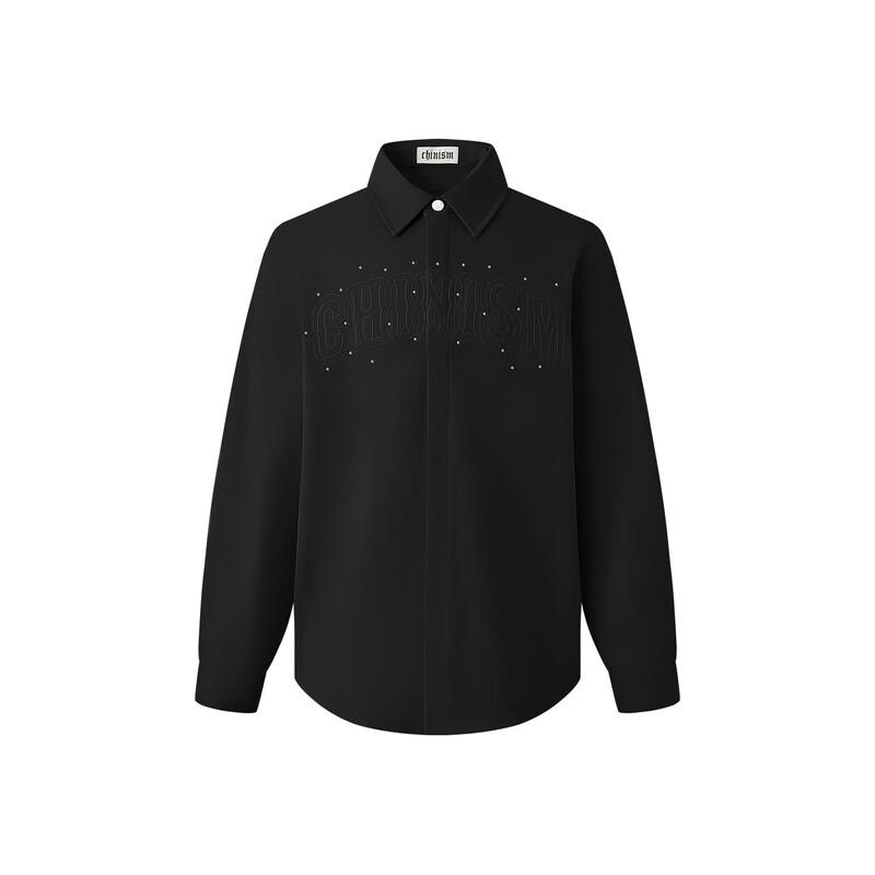 CHINISM TR Twill Embroidered Drop Shoulder Long Sleeve Shirt L чёрный