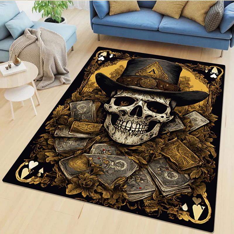 Skull Print Rug - home decoration Carpet For Living Room Bedroom Flooring Computer Chair Area Rug
