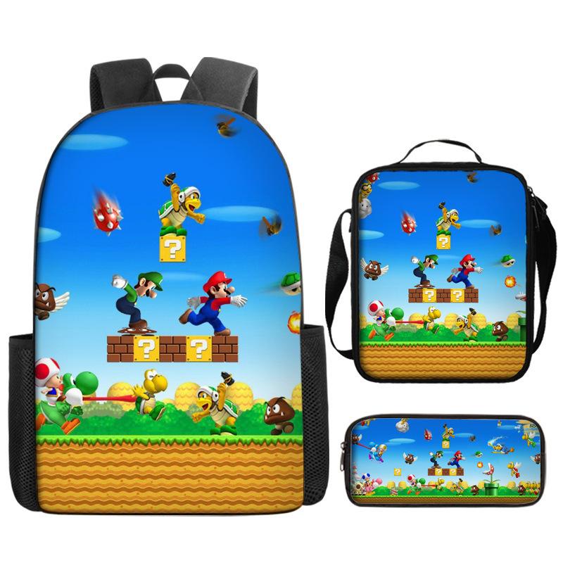 Mario, Primary And Secondary School Schoolbag, Children'S Backpack, Cartoon Satchel.