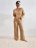 2025 Autumn/Winter Women's Wide-Leg Tracksuit: Casual Long-Sleeve Two-Piece Set for Commuting & Multi-Occasion Wear