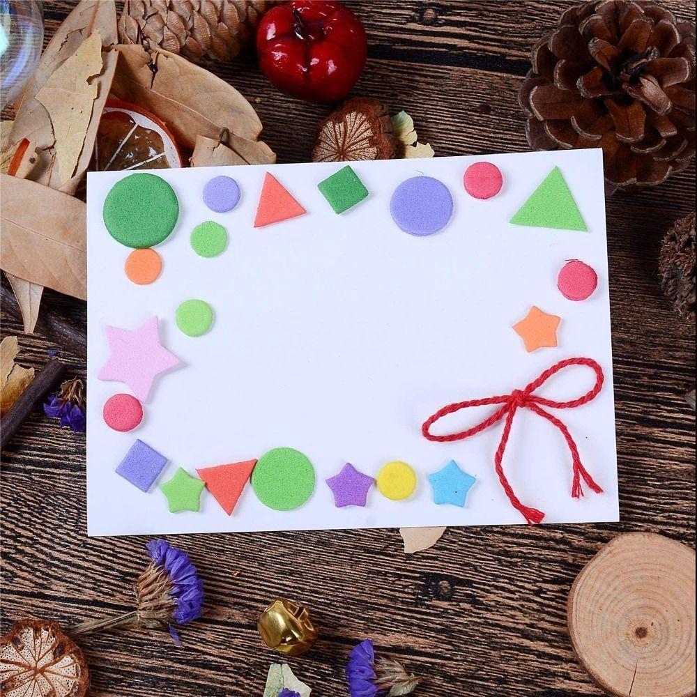 1000pcs Geometric Figure Foam EVA Stickers Self-Adhesive Crafts Arts Making  DIY Crafts Arts Making