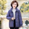 Down jacket female middle-aged and elderly mother winter clothing embroidery foreign gas thickened warm grandma white duck down stand-up collar jacket
