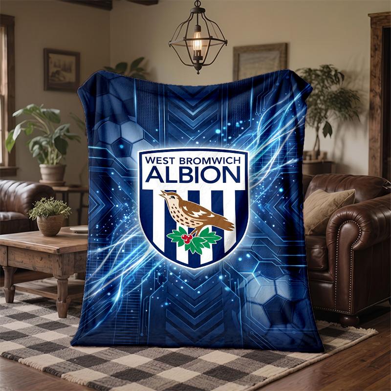 West Bromwich Albion Football Print Flannel Blanket Soft Warm Sofa Bed Throw Blanket For Home Office Bedroom
