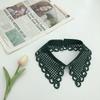 Grid Fake Collar, Water-Soluble Embroidery, Hand-Sewn Nail Beads, Embroidery, Women'S Clothing, White, Fashion Trend, Fake Collar.