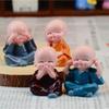 4 Pcs Resin Little Monk Sculptures Cute Buddha Statues Creative Buddha Dolls Table Car Decoration Handmade Crafts Birthday Gift