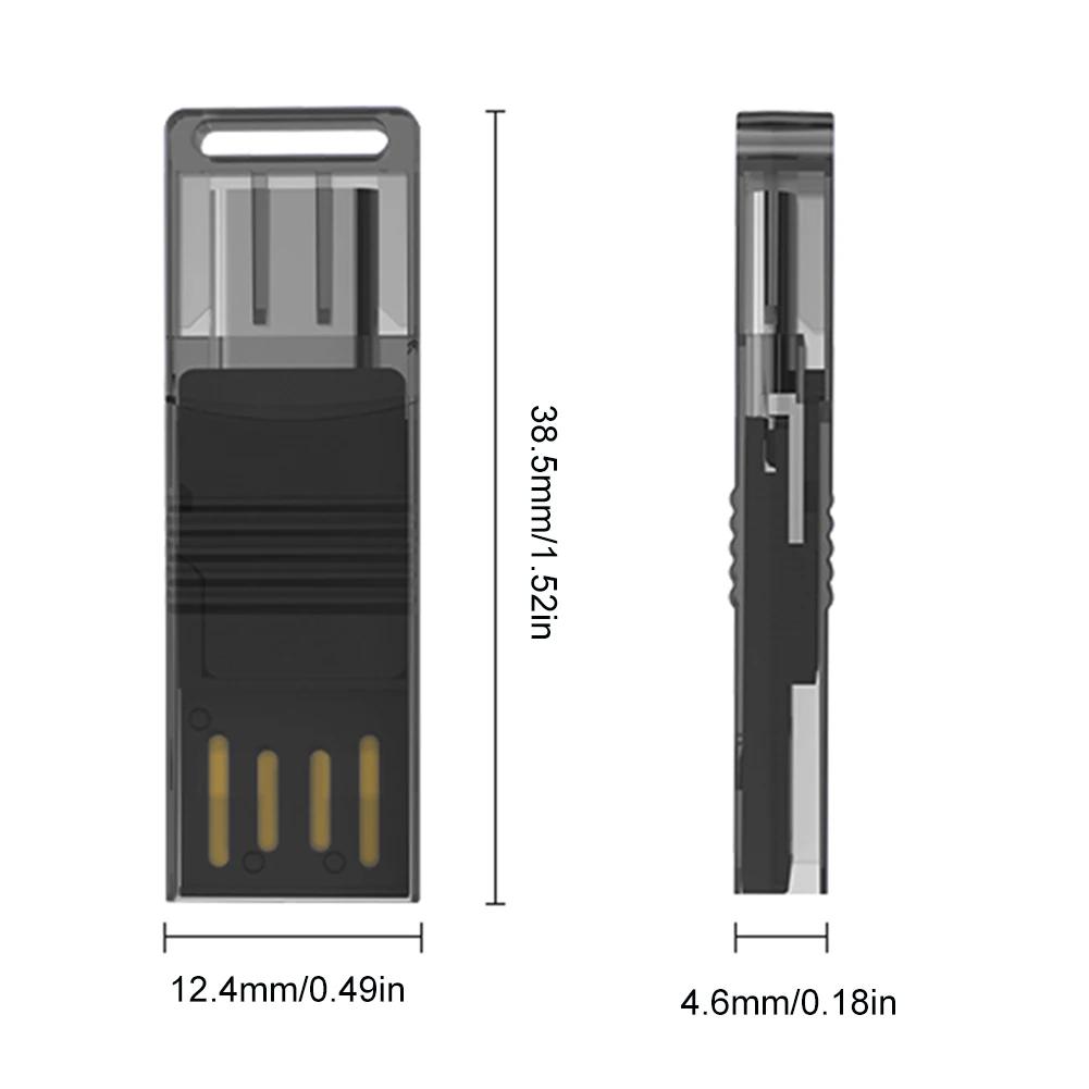 2 in 1 Card Reader OTG Adapter USB 2.0 Card Reader Secure Data Transfer Dual TF Ports Card Reader High Speed for PC Laptop Phone