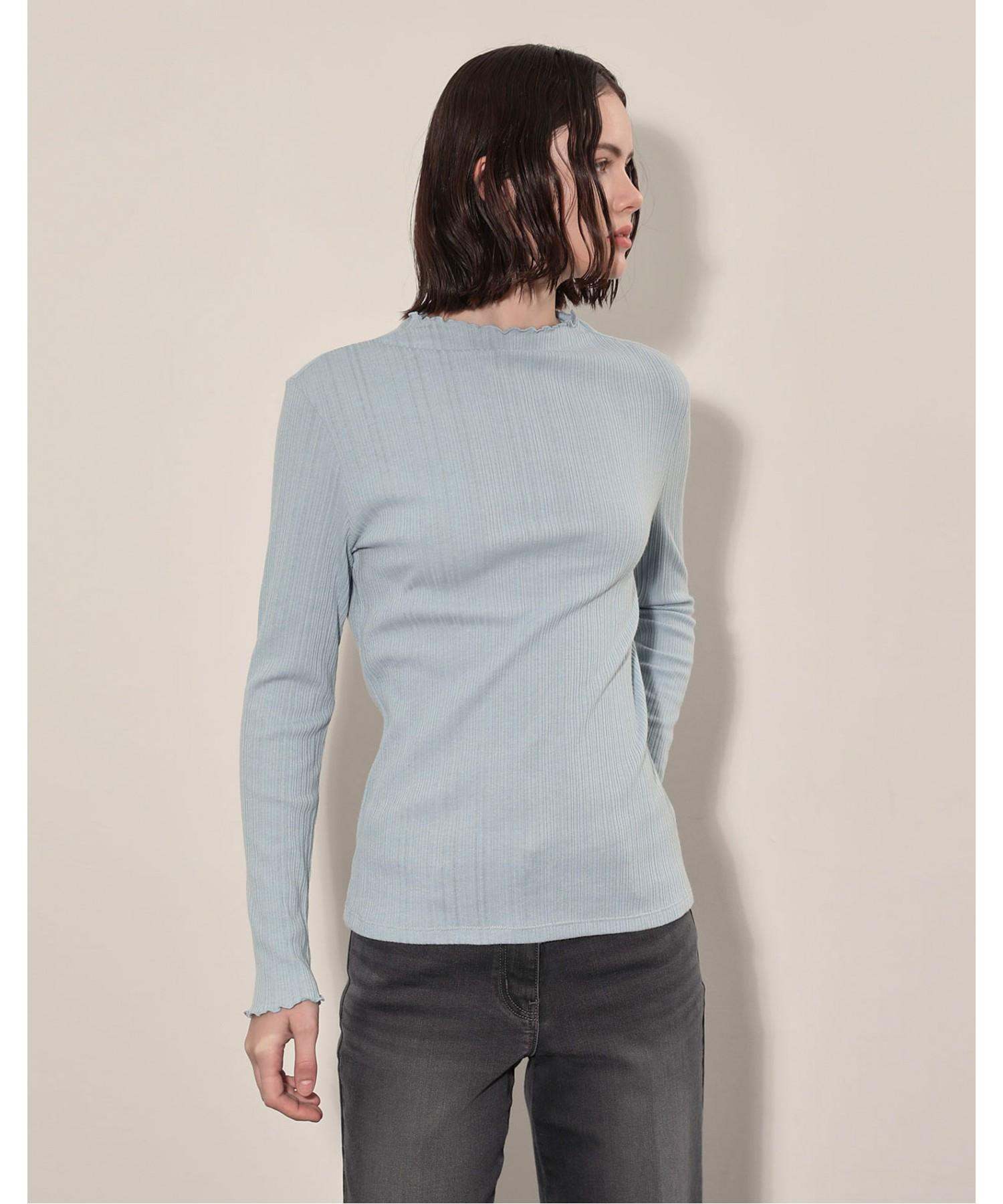 Dailyist Ribbed Mock Neck T-Shirt_Mdeal4F7351 Blue(53)/095
