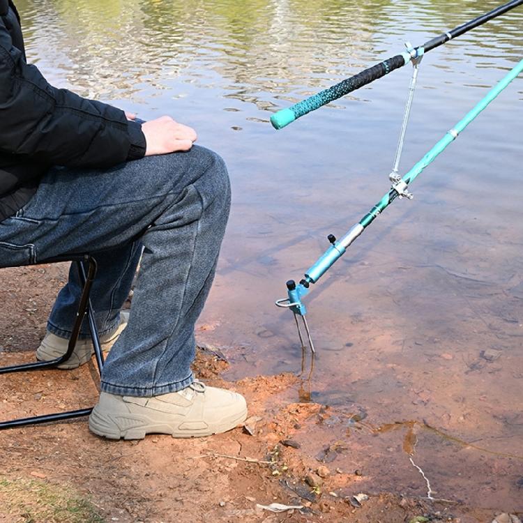 Aluminum Fishing Rod Holder Height Adjustable for Multiple Fishing Styles Incorporating Ground Stake for Secure Support