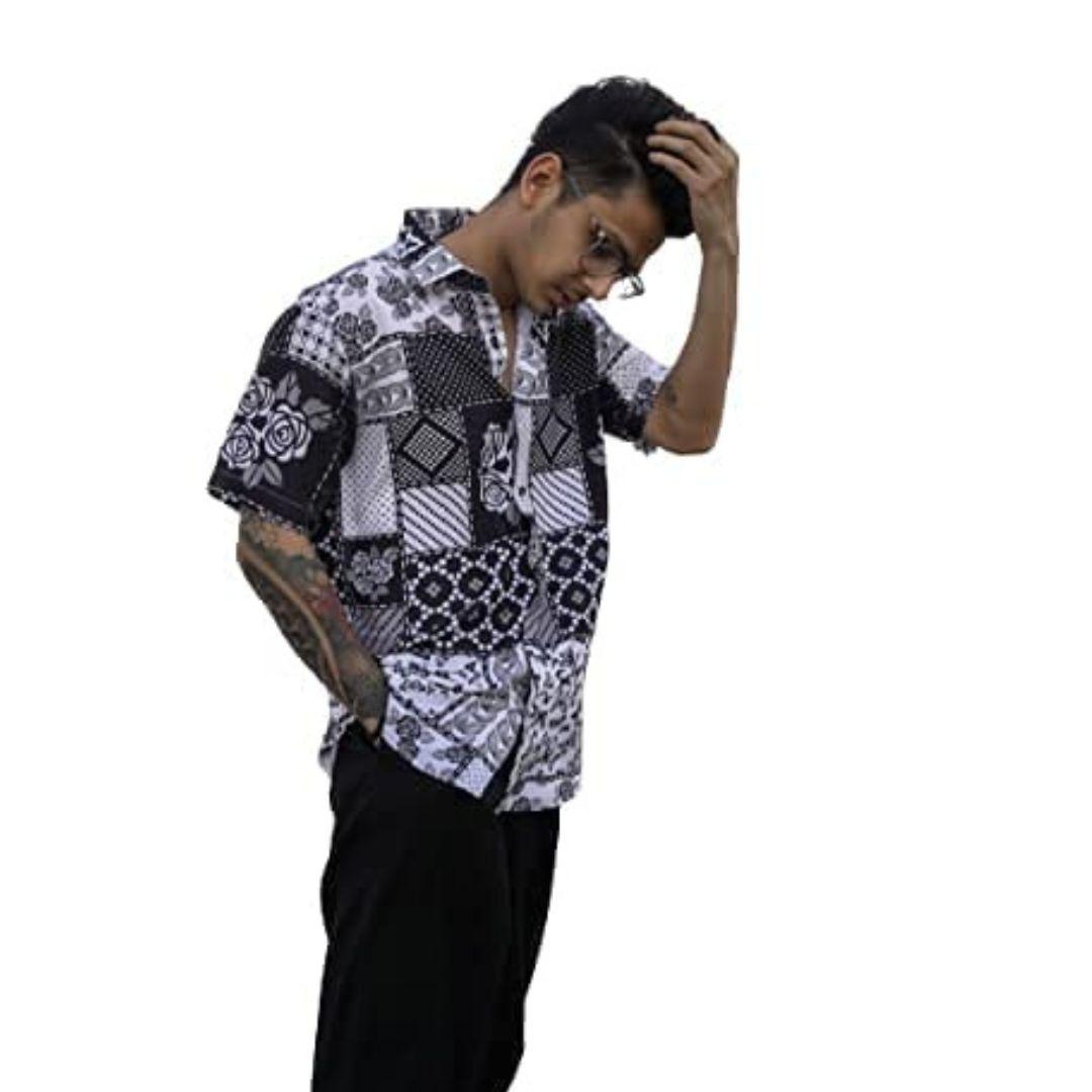 

Мужские повседневные рубашки и пижамы из вискозы с цифровым принтом RK HUB