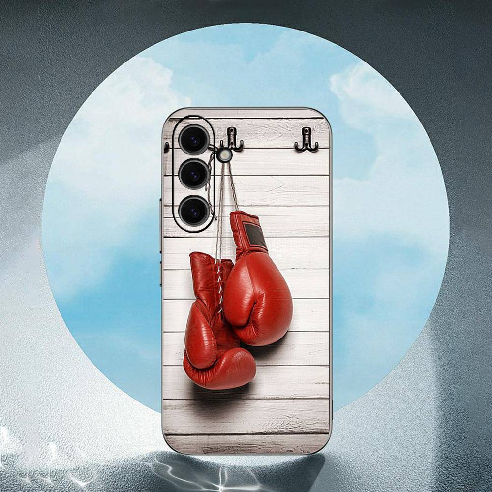 Boxing Gloves Luxury Black Phone Case For Samsung Galaxy S23 S24 S25 Ultra S22 Plus S21