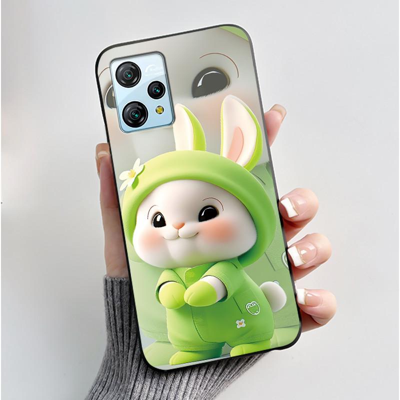 For Blackview A53 Case Blackview A53 Pro Back Cover Luxury Cute Love Rabbit Funny Black TPU Soft Silicone Protective Phone Case