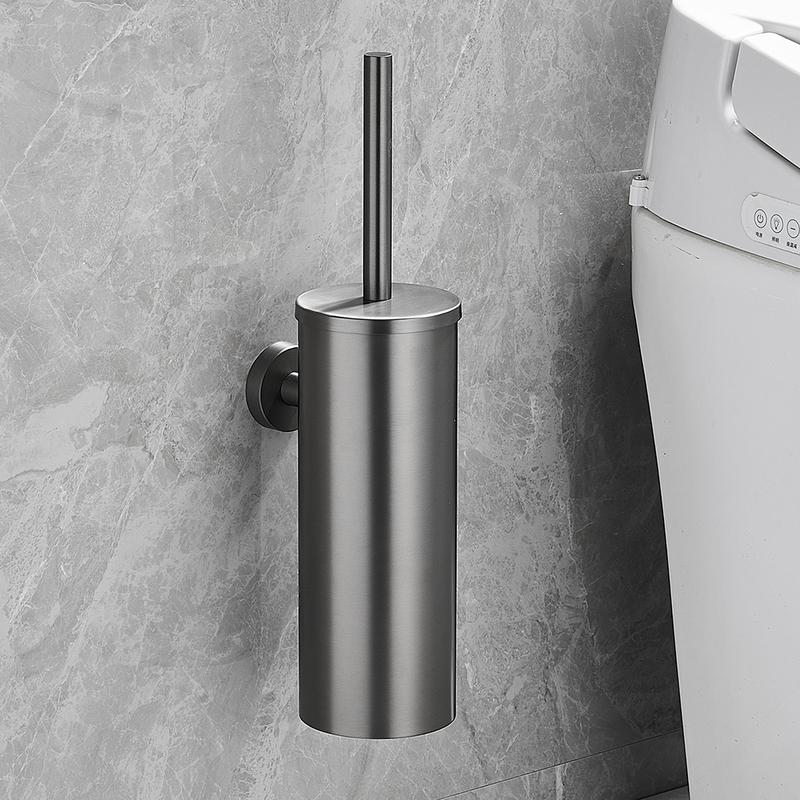 Stainless Steel Bathroom Toilet Brush Holder Accessories Black Toilet Brush Wall Mounted WC Cleaner Brush FR07