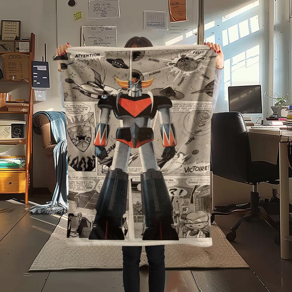 1 Stück Grendizer Goldorak Druck Flanelldecke, Hohe Qualität, Bequem für alle Jahreszeiten, Heimdekoration, Wärme und Komfort, Perfekt für Weihnachtsgeschenke 51