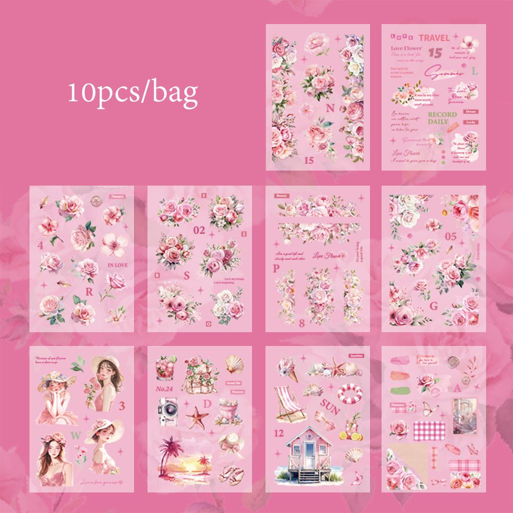 Mr. Paper 10sheets/bag Romantic Season Series Sticker Book DIY Handbook Scrapbook Phone Case Photo Frame Calendar