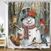3d Shower Curtain Merry Christmas Printed Polyester Bathroom Curtain Cartoon snowman Bath Screen Home Decoration Curtain