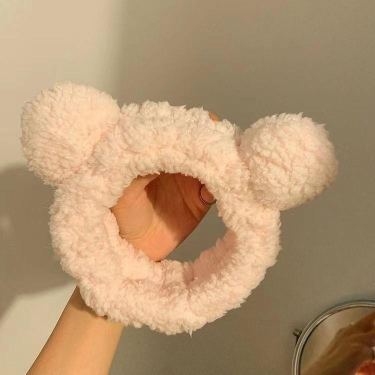 Entzückendes Plüsch-Herz-Hasenohren-Stirnband zum Gesichtwaschen - Niedliches Cartoon-Haaraccessoire