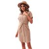 2025 summer new women's dress lapel short sleeve solid color shirt skirt