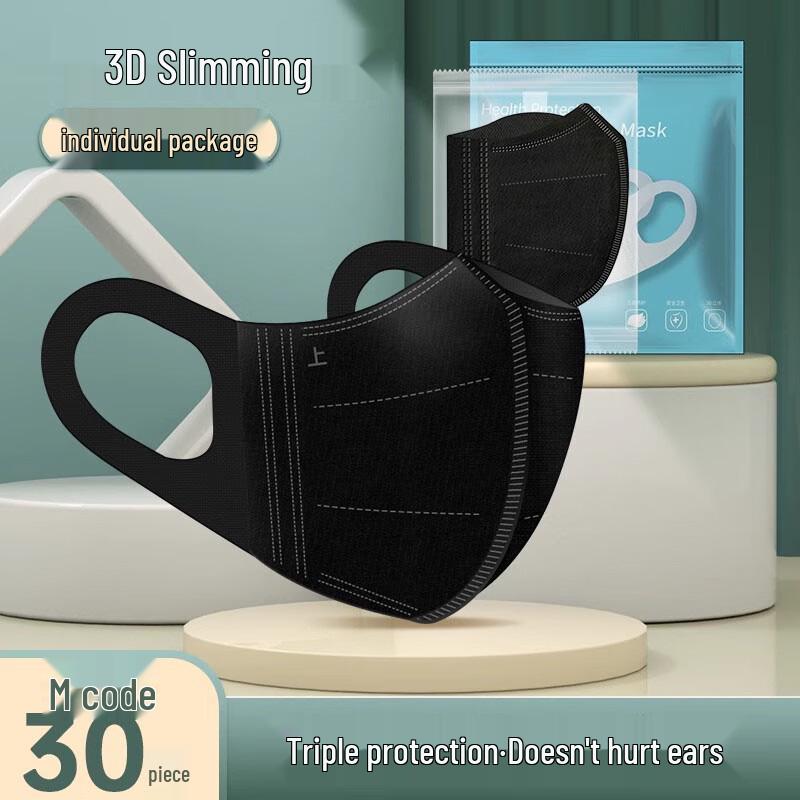 Одноразовые черно-белые маски для лица Miaojiayi