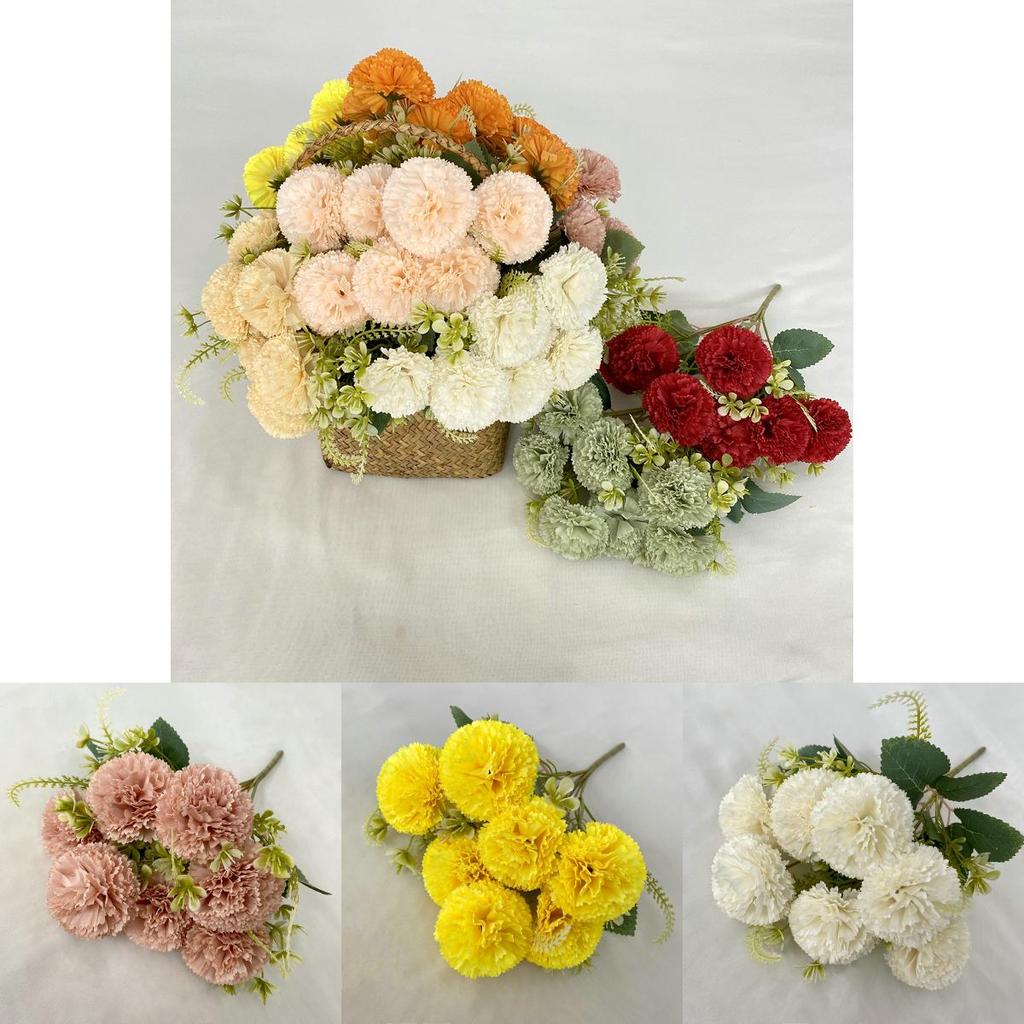 Seidenstoff 7-Zweig Fulu Nelke Kunstblumenstrauß für Hochzeitsdeko und Fotografie