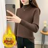 Women's 2025 Autumn/Winter Half-High Collar Velvet Knit Sweater - Thick, Warm Base Layer Fleece Pullover