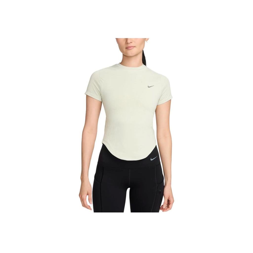 Nike Solid Color Round Neck Slim Fit Short Sleeve Breathable T-Shirt Women Tops Light-Green FN2582-394