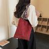 New Heavy-duty Beaded Denim Flannel Shoulder Bags Ethnic Style Versatile Crossbody Bags Large Capacity Retro Handbags for Women