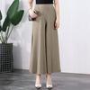 Women Suit Pants Elastic High Waist Wide Leg Long Pants with Pockets Solid Color Casual Pants Daily Wear
