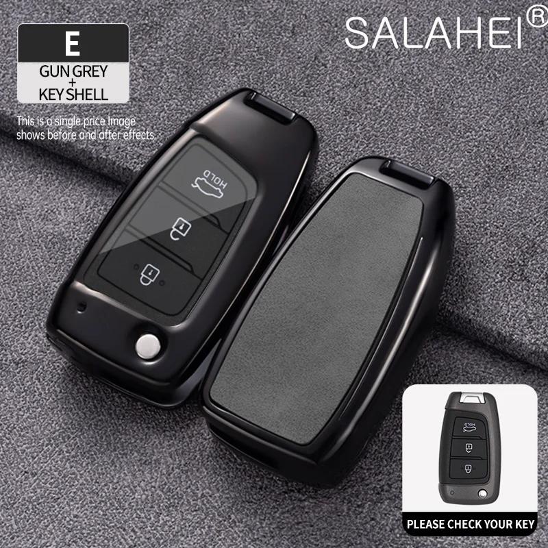 

Zinc Alloy Car Folding Key Cover Case Shell For Hyundai Elantra Solaris Santa Fe Verna Tucson I35 I40 Genesis F Accessories For Hyundai Logo