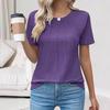 Καλοκαιρινό Γυναικείο Τοπ Στρογγυλή Λαιμόκοψη Κοντομάνικο Μονόχρωμο Πλισέ Φαρδύ T-shirt Καθημερινή Μπλούζα για Μετακινήσεις Ταξίδια Αθλητισμό