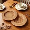 Vintage Tableware Mat Decorative Snack Serving Tray Nordic Handwoven Rattan Tray  Living Room