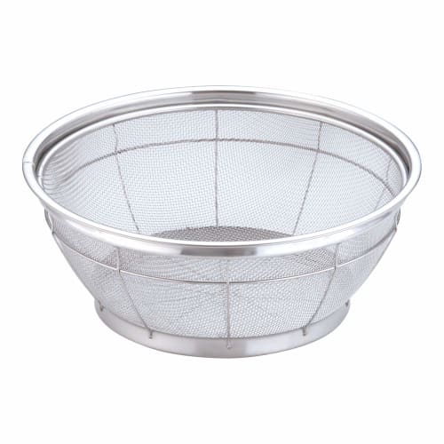 Endo Shoji New Mammoth 30cm Shallow Stainless Steel Strainer for Commercial Use, Made In China, Silver, AZL4330