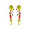 Boucles d'oreilles - LUXENTER - Urilys - Argent 925 - Or jaune 18k - Œil de chat vert