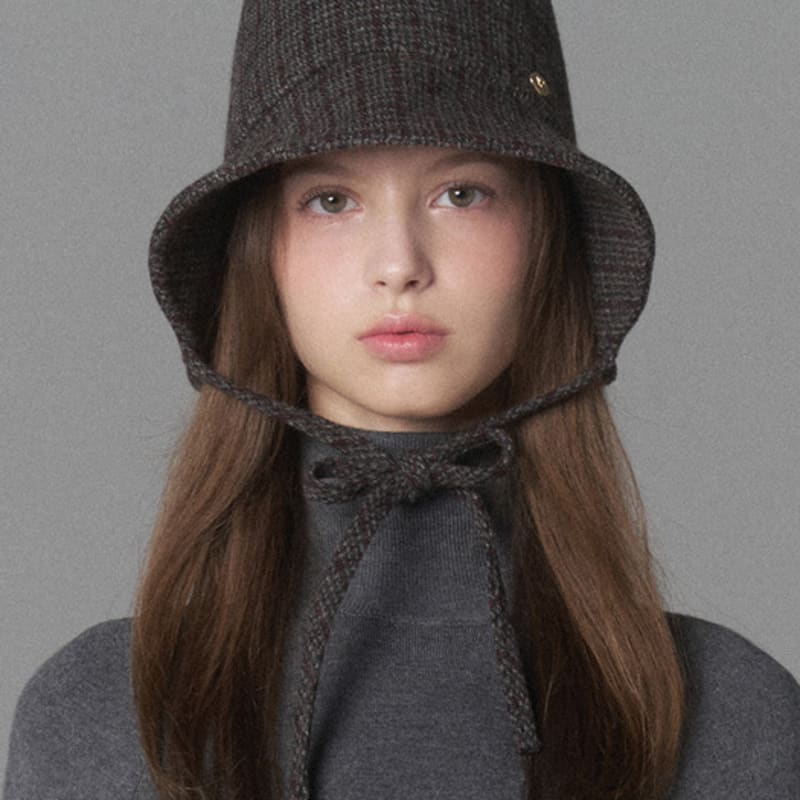 WHITE SANDS Check Wool Transformed Bonnet Hat Herona (4 Colors)