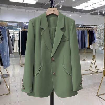 Blazer-Anzug für Damen Winter Lässig Langarm Knopf Cardigan Slim Fit Einfarbig Professionell Denim Anzugjacke