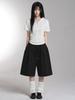 Lupeu Double Star Applique Bermuda Pants Black