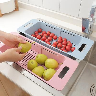 Scolapiatti regolabile, cestello di scarico per lavello, per lavare frutta e verdura, scolapiatti in plastica, accessori da cucina