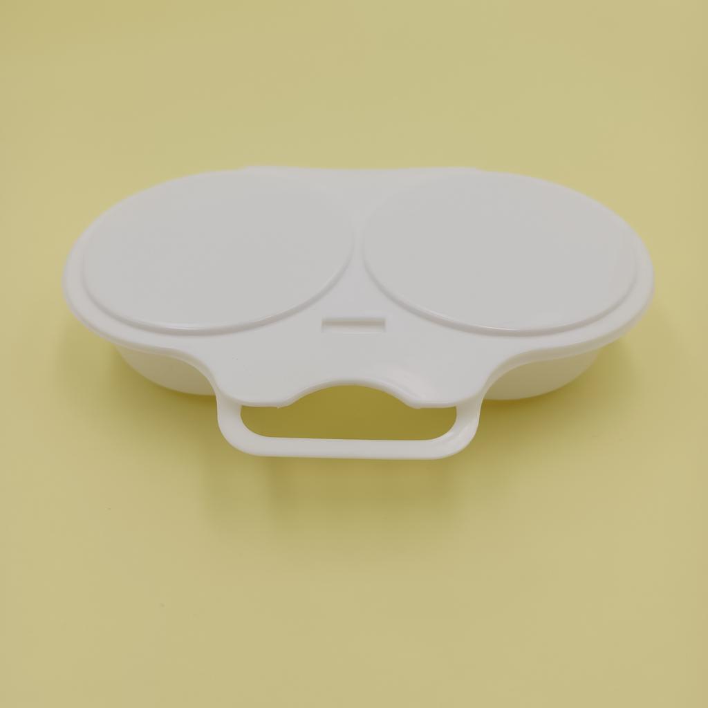 Microwave Dual Cavity Microwave Egg Poacher With Lid Handle Steamer Plastic Fryer Egg Boiler Egg Steaming Mold Kitchen Fried Egg 6