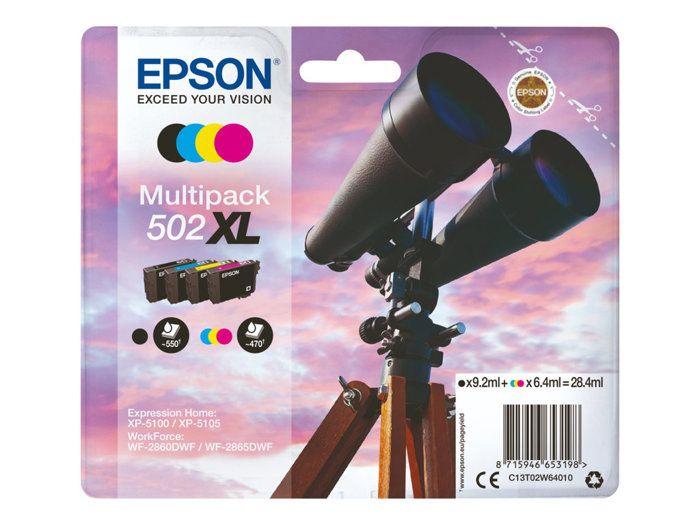 Cartouche D'encre EPSON 502XL Multipack - Pack De 4 - XL - Noir, Jaune, Cyan, Magenta