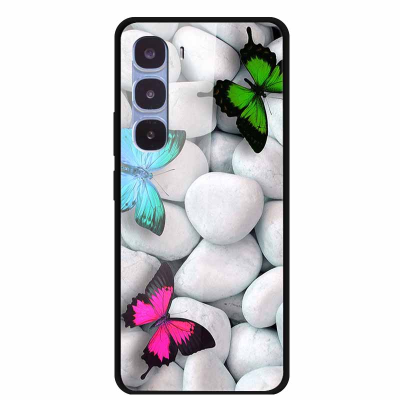 Funda de Lujo Para Infinix Hot 60 Pro X6885 Cubierta de Cristal Templado para Fundas de Teléfono Infinix Hot 60 Pro Animales de Moda Protectora Funda
