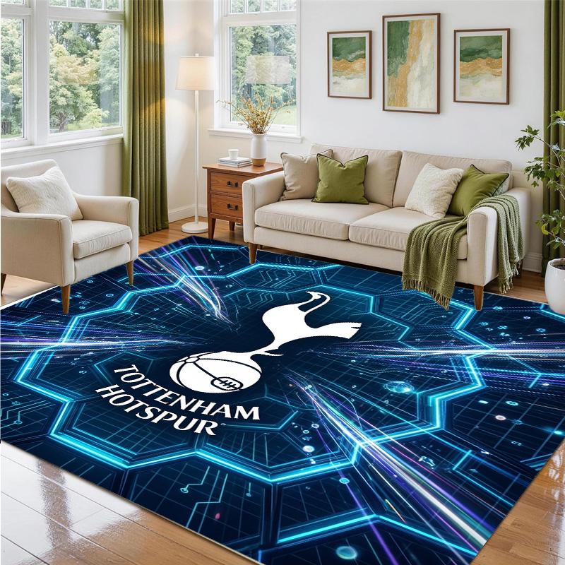 Tottenham Hotspur Design Crystal Velvet Rug Soft Decorative Mat for Bedroom Entrance