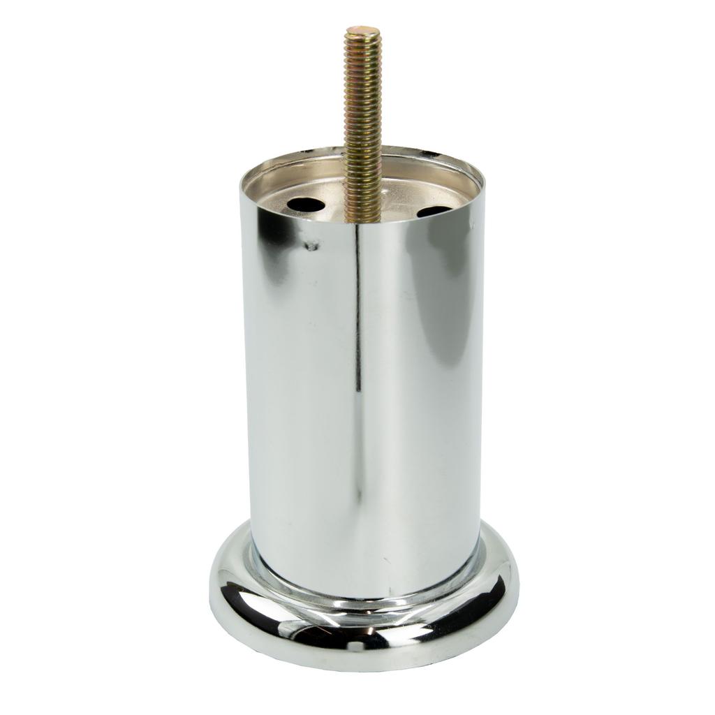 Straight Furniture Leg, Silver Chrome, Height 10 Cm