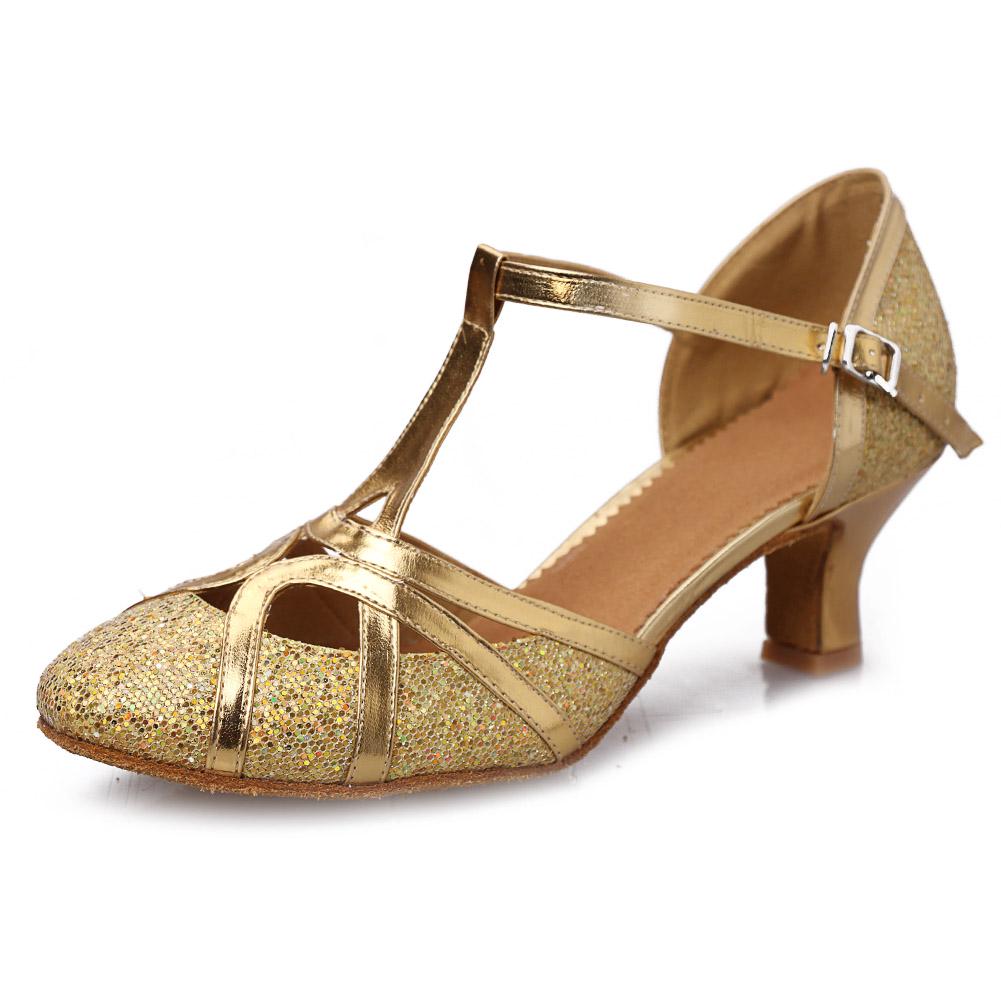 Womens Latin Dance Shoes Heeled Ballroom Modern Tango Sequin Dance Shoes heeled 5CM