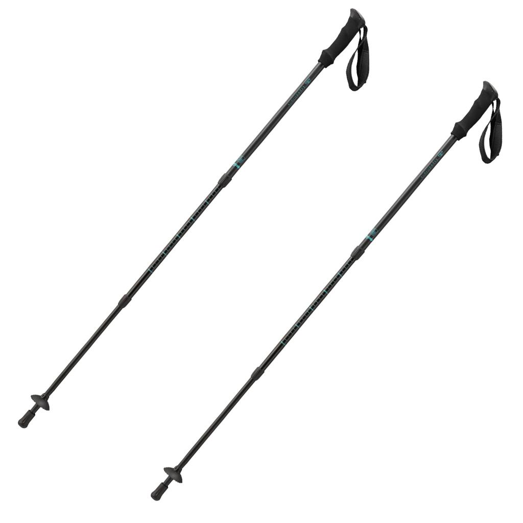 BUNDOK Trekking Pole System 3, Set of 2, I-Type, Black, BD-465BK
