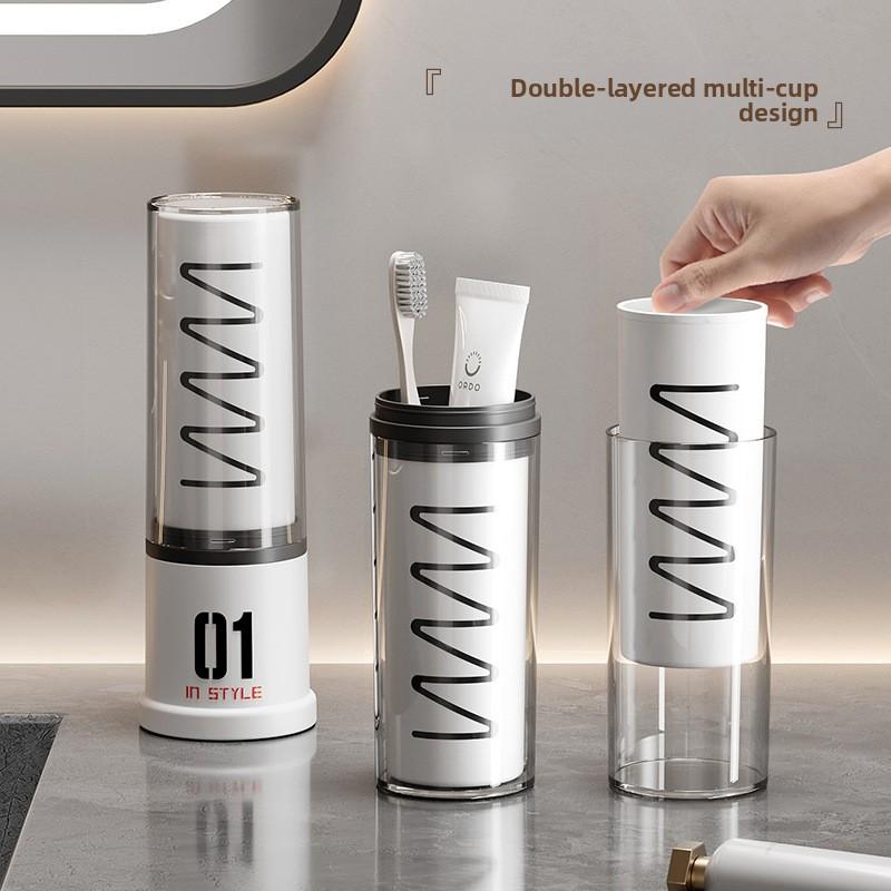 Toilet Cup Travel-friendly Household Three-in-one Set for Brushing Teeth and Rinsing Mouth, High-quality Appearance Toothbrush Cup