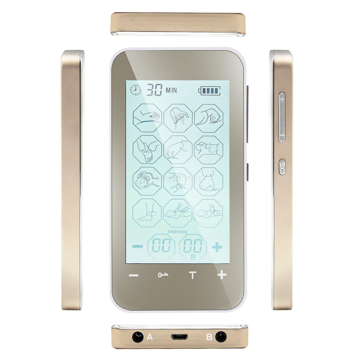 12 kinds of mode 2 ab plug-in channel touch screen backlit digital meridian massage instrument TENS therapy machine fields