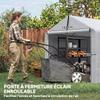 Tenda Deposito Impermeabile per Giardino, Riparo per Moto con Porta Arrotolabile, per Bici Moto 162 x 221.5 x 163 cm, Grigio Chiaro