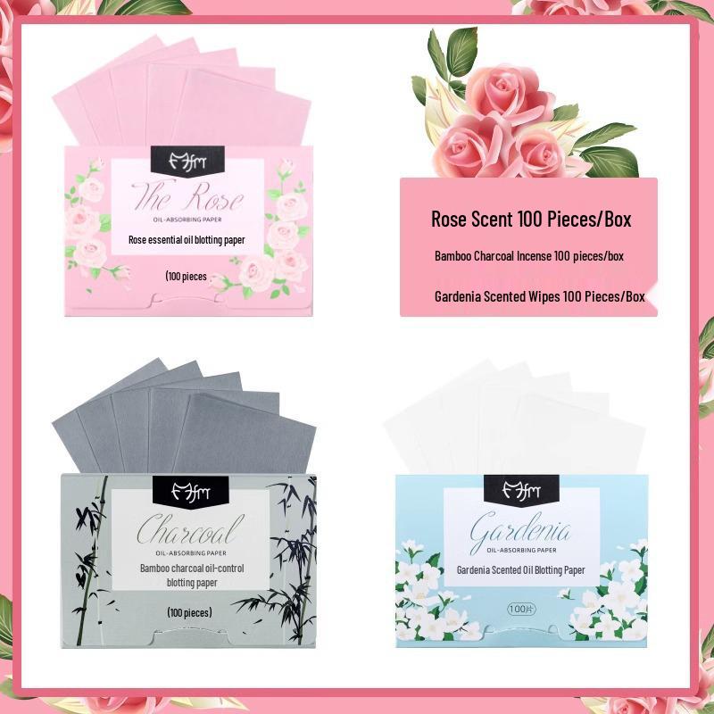 Pengyoui Portable Oil Blotting Facial Tissue - 300 Sheets for Summer Oil Control