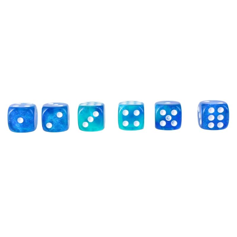Rounds Corner Six Sided Dices Bulk, Pack of 50 Assorted Color 12mm D6 Acrylic Dices Cubes with Number Dots for Kids Use
